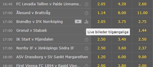 Brøndby IF vs IFK Norrköping livestream screenshot