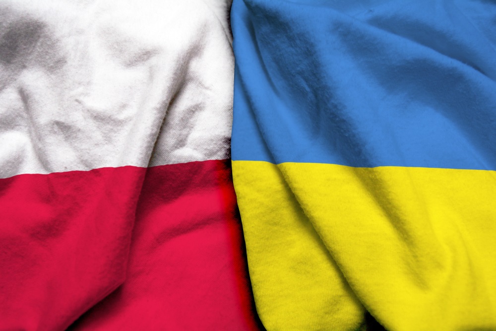 Polens og Ukraines flag