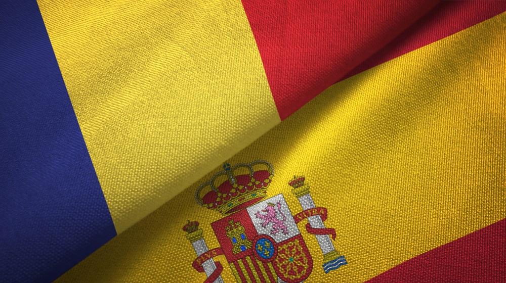 Rumænien vs Spanien flag