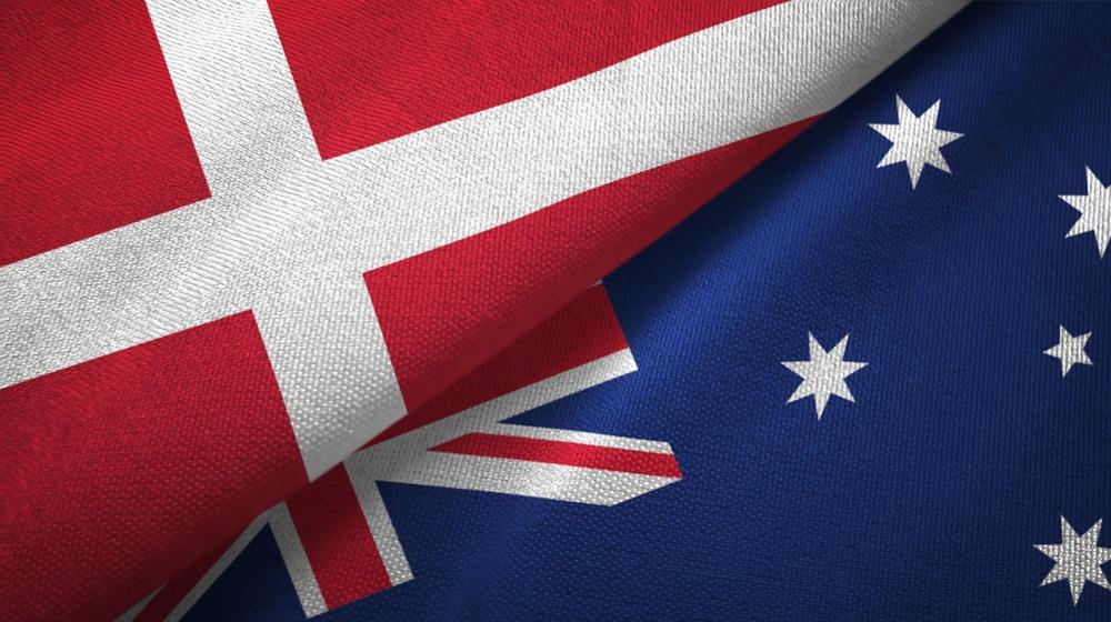 Danmark vs Australien flag