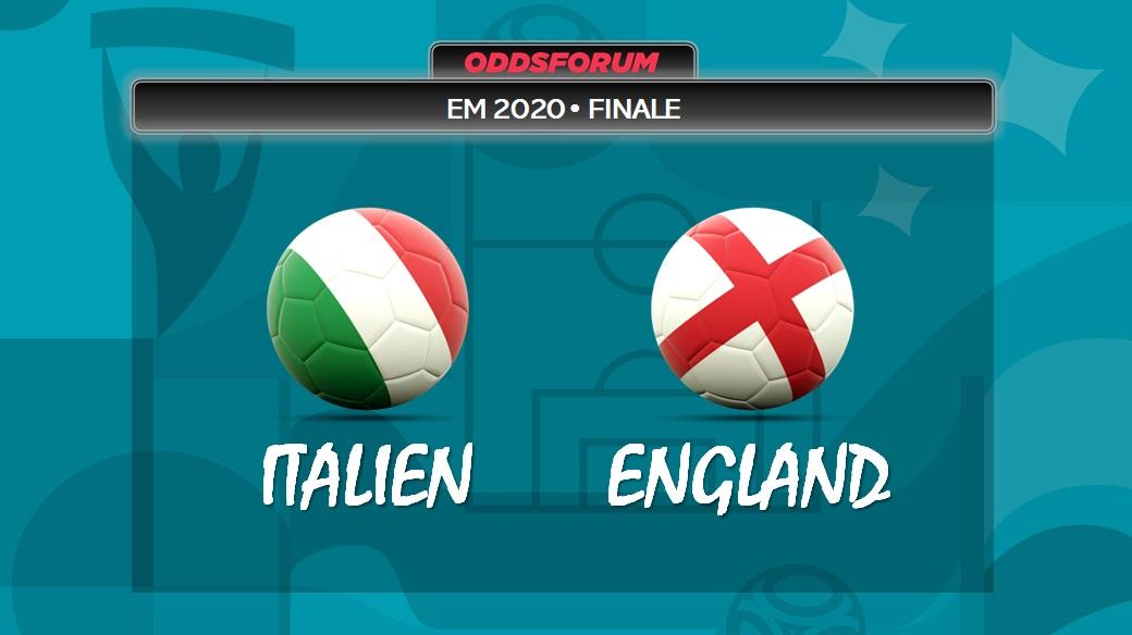 Italien vs England i EM 2020 finalen i fodbold
