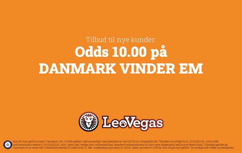 Få odds 10 på Danmark til at vinde EM i Håndbold 2022