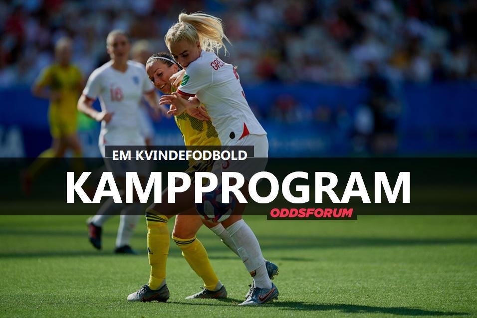 italiensk pendul ulækkert Kampprogram ved EM 2022 i fodbold for kvinder