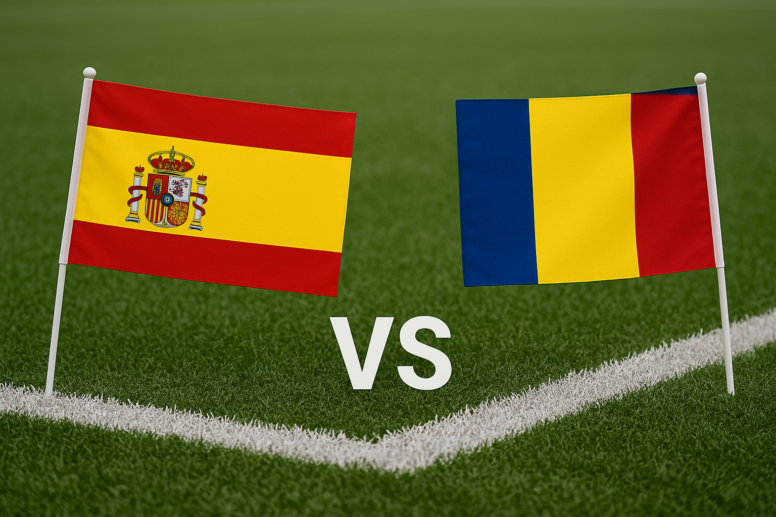 Spanien vs Rumænien flag