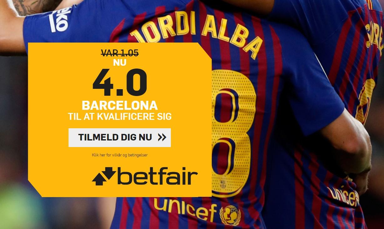 Spiller Barcelona sig i Champions League finalen? Få odds 4.00 hos Betfair