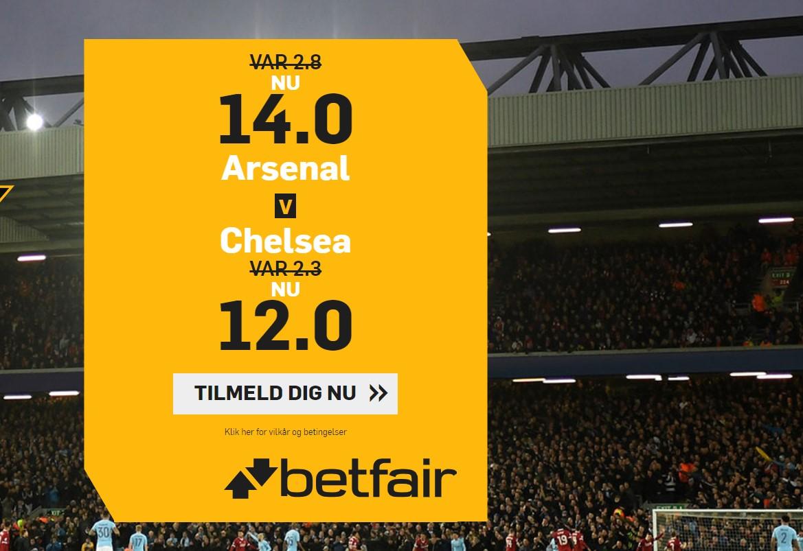 Arsenal - Chelsea odds tilbud: Få 14.00 på Gunners eller 12.00 på Blues