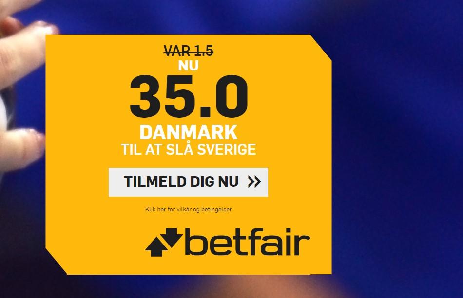 VM tilbud: Odds 35.00 på Danmark-sejr mod Sverige