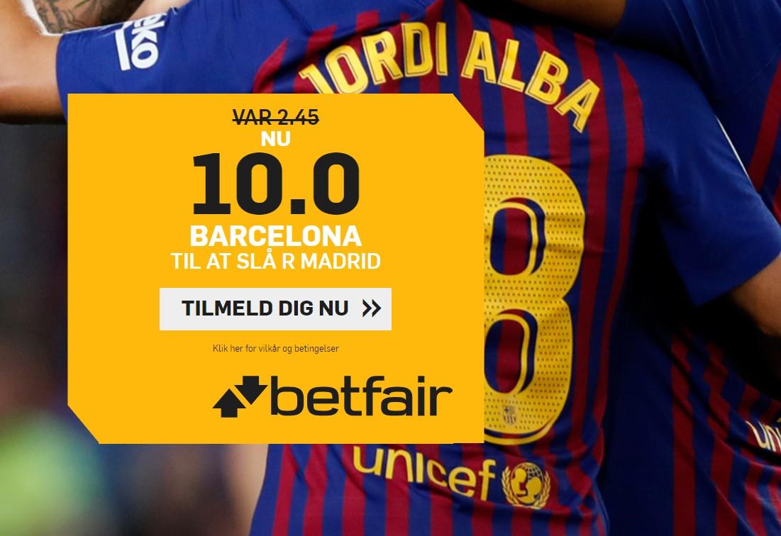 El Clasico tilbud: Odds 10.00 på Barcelona sejr mod Real Madrid