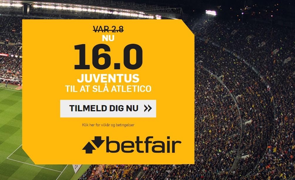 Champions League tilbud: Odds 16 på Juventus mod Atletico Madrid