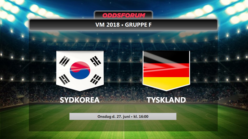 Sydkorea - Tyskland odds: Se de officielle startopstillinger og livestream