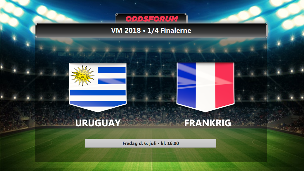 Uruguay - Frankrig: Odds, startopstillinger og livestream til VM 2018 kvartfinalen