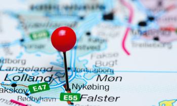 Nykøbing Falster på Danmarkskortet
