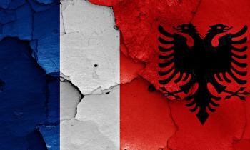 Frankrig vs Albanien flag