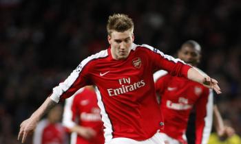 Arkivfoto af Nicklas Bendtner fra sin tid i Arsenal FC (foto: shutterstock.com)