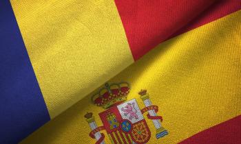 Rumænien vs Spanien flag