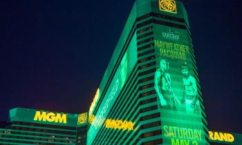 Floyd Mayweather vs Manny Pacquaio på MGM Grand, Las Vegas (shutterstock)