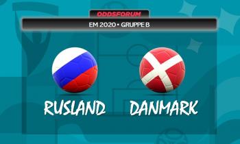 Rusland vs Danmark ved EM 2020 i fodbold