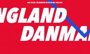 50 kroner frit spil til England vs Danmark hos Oddset