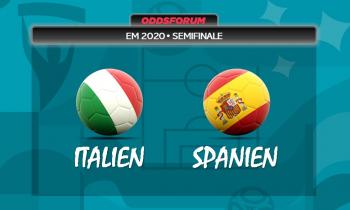 Italien vs Spanien i EM 2020 semifinalen i fodbold