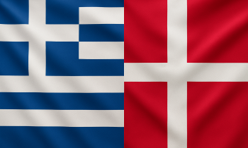 Grækenland vs Danmark flag