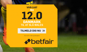 Oddsboost: Få 12.00 på Danmark-sejr mod Wales hos Betfair