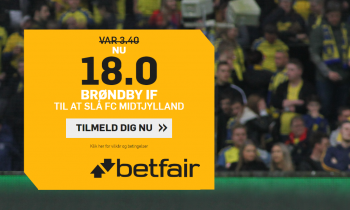 Betfair tilbud: Få odds 18.00 på Brøndby mod FC Midtjylland