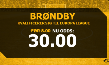 Brøndby Europa League gruppe kvalifikation - odds 30.00