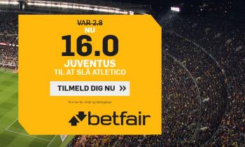 Champions League tilbud: Odds 16 på Juventus mod Atletico Madrid