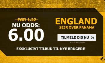 Få odds 6.00 på England-sejr mod Panama - VM 2018 tilbud